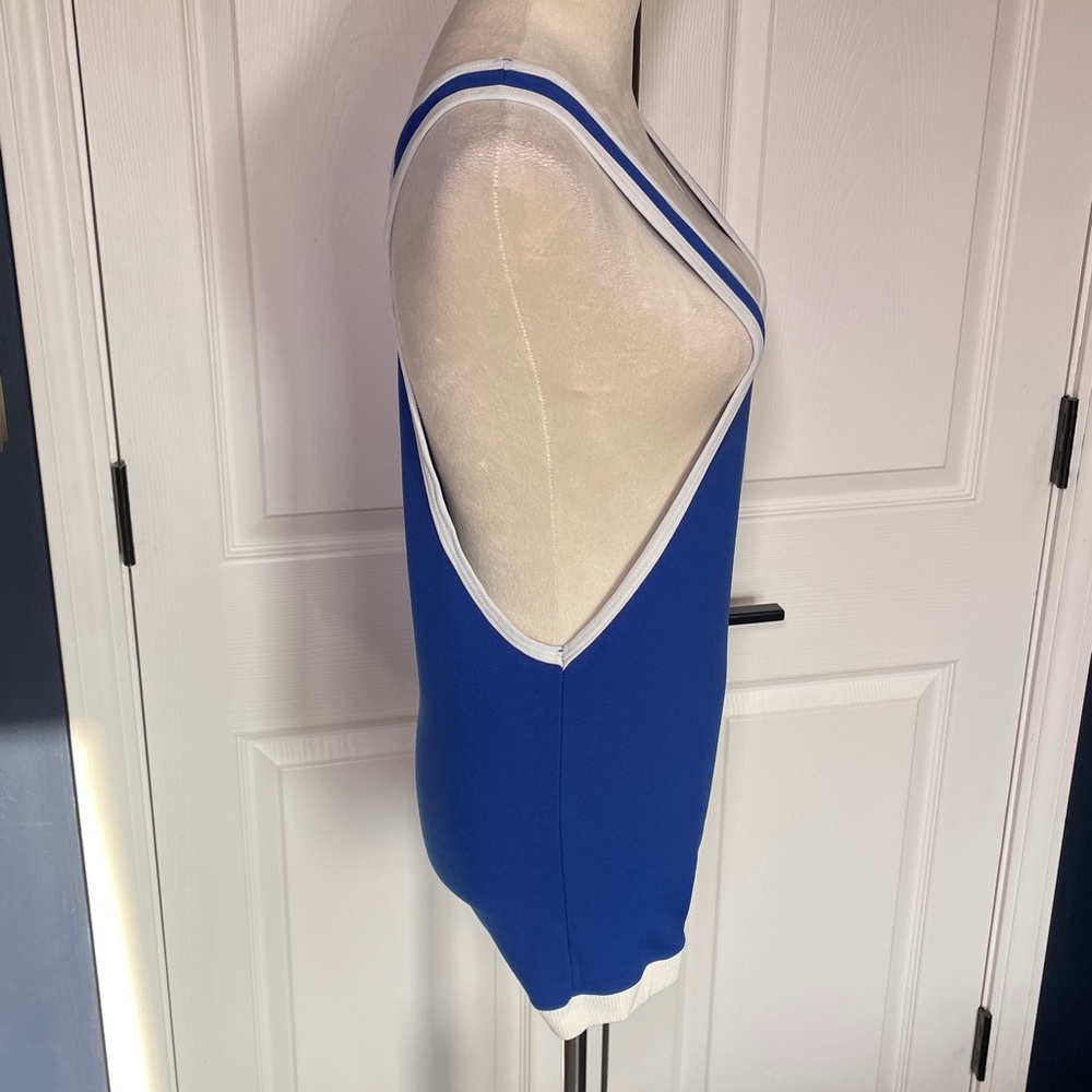 Vintage Henson Co. Blue Scoop-Back Athletic Singlet White Trim Size Medium - Picture 3 of 7